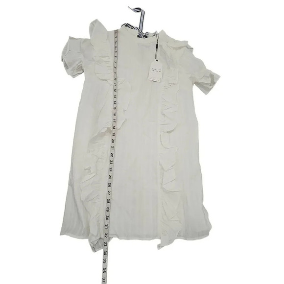 English Factory White Ruffle Mini Dress Sz S - Picture 11 of 11